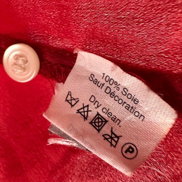 Madewell Ballad‎ Red Silk Embroidered Tunic Top Womans Small Feminine Romantic - Picture 6 of 8